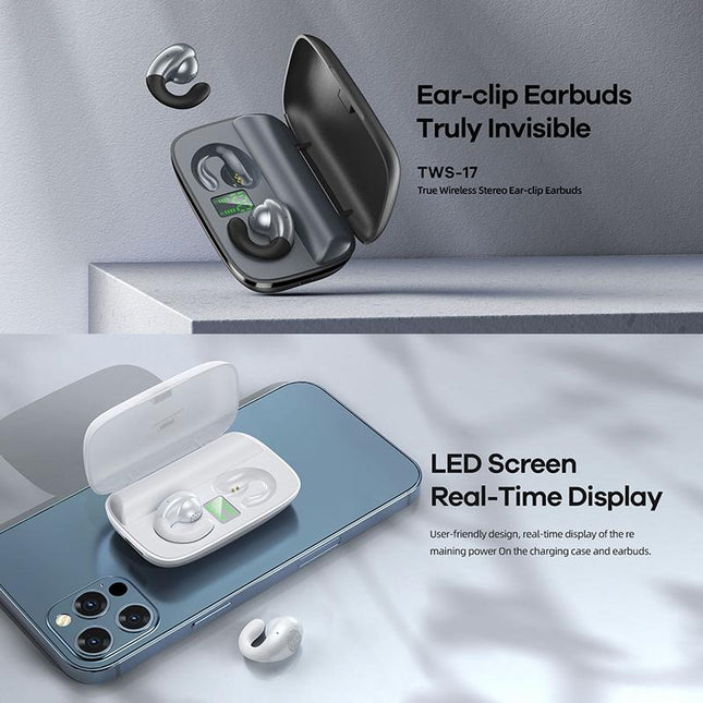 Wireless Stereo Bluetooth Earphones - Clip Style White-1915196955068338179