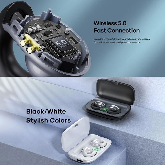 Wireless Stereo Bluetooth Earphones - Clip Style White-1915196955068338180