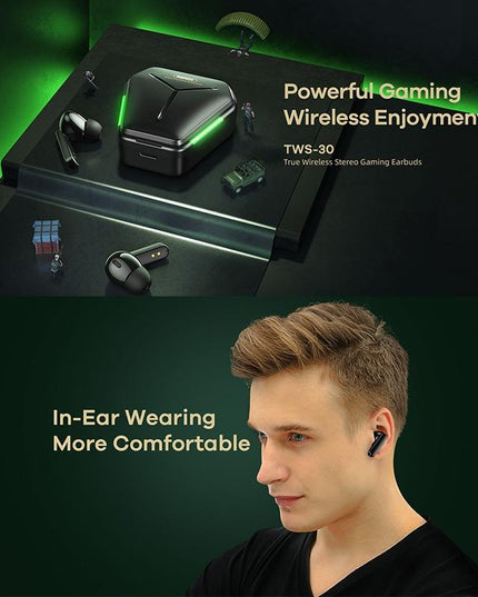 Wireless Gaming Earbuds - True Stereo Bluetooth 5.0 White-1915196843466297347
