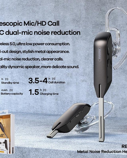 Wireless Metal Bluetooth Earphone With Noise Reduction - Black-1915196831063740422