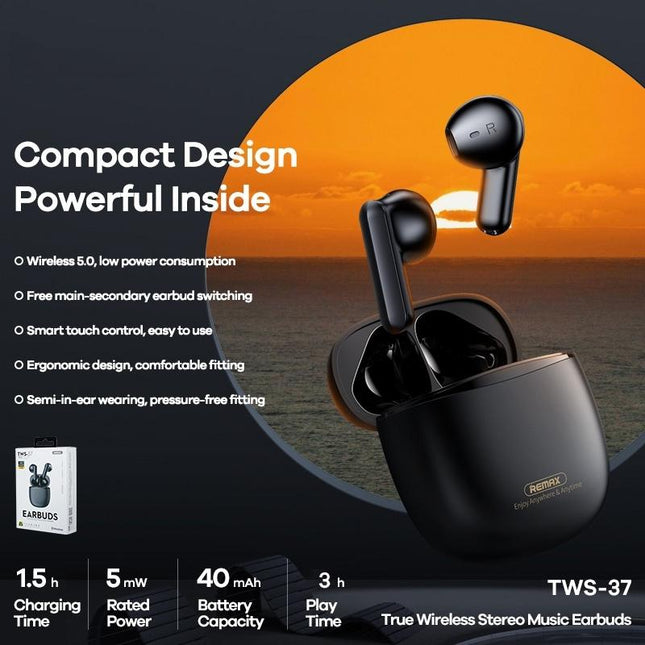 Wireless Stereo Bluetooth Earphones - True Music White-1915197120999198726
