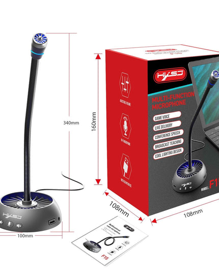 High-Quality Usb Noise-Cancelling Microphone - Black-1915196900131344385