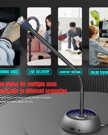 High-Quality Usb Noise-Cancelling Microphone - Black-1915196900131344386