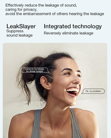 Waterproof Bone Conduction Bluetooth Earphones - Black-1915196847551549443