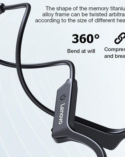 Waterproof Bone Conduction Bluetooth Earphones - Black-1915196847551549446
