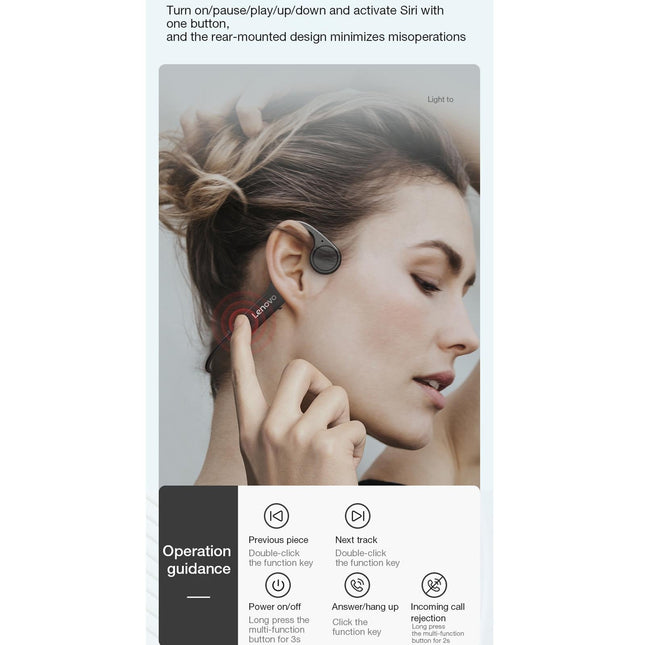 Waterproof Bone Conduction Bluetooth Earphones - Black-1915196847551549447
