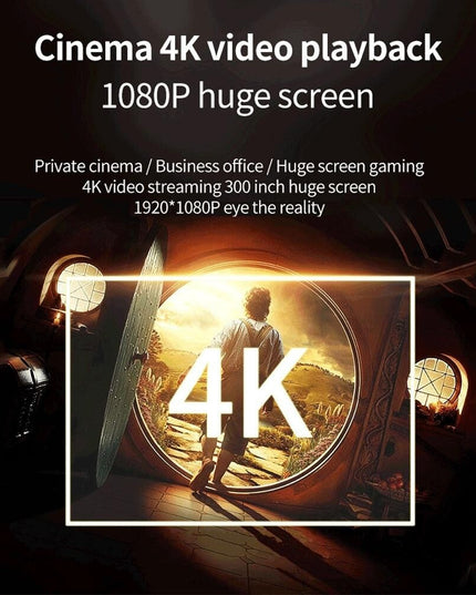 Portable Home Theater Projector - 80 Ansi Lumens Android 9.0 800X480P 1G + 8G-1915197971222368259