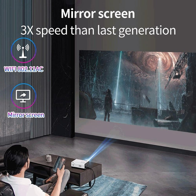 Portable Home Theater Projector - 80 Ansi Lumens Android 9.0 800X480P 1G + 8G-1915197971222368263