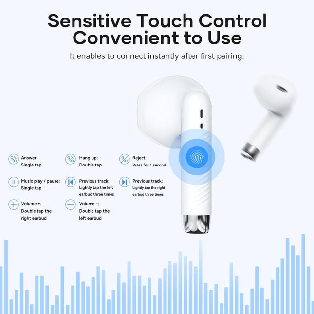 Wireless Bluetooth 5.0 Earphones - White-1915196948340674566