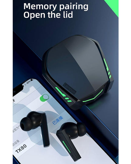 Xt80 Tws Dual Mode Bluetooth Earphones With Breathing Light And Charging Box - Black-1915196965998694407