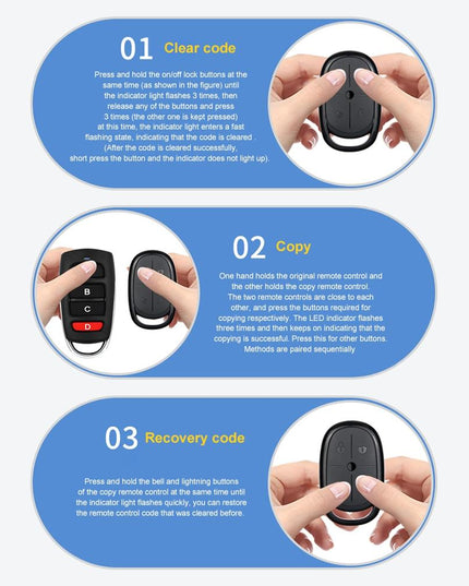 Electric Barrier Garage Door Remote - 4 Button Copy Style - 433Mhz Frequency-1915196973431001094