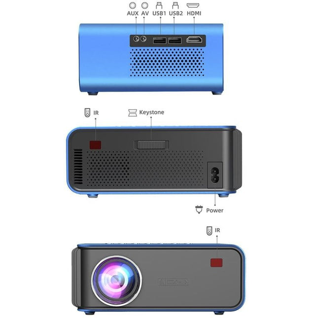 Portable Home Theater Lcd Projector - 1200 Lumens 1024X600 Same Screen Blue-1915196656807186435
