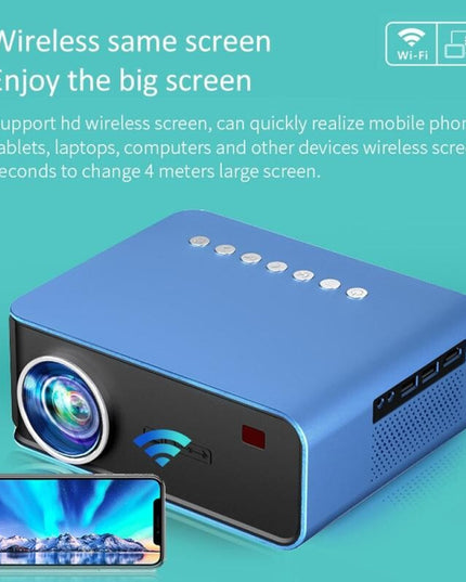 Portable Home Theater Lcd Projector - 1200 Lumens 1024X600 Same Screen Blue-1915196656807186441