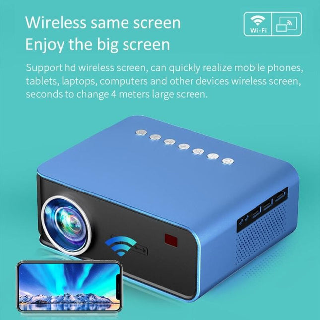 Portable Home Theater Lcd Projector - 1200 Lumens 1024X600 Same Screen Blue-1915196656807186441