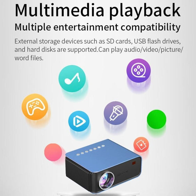 Portable Home Theater Projector - 1200 Lumens 1024X600 Resolution Blue-1915196653707595784