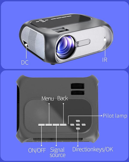 Portable Home Theater Projector - 200 Ansi Lumens - 1080P Hd - Basic Version-1915196977889546246