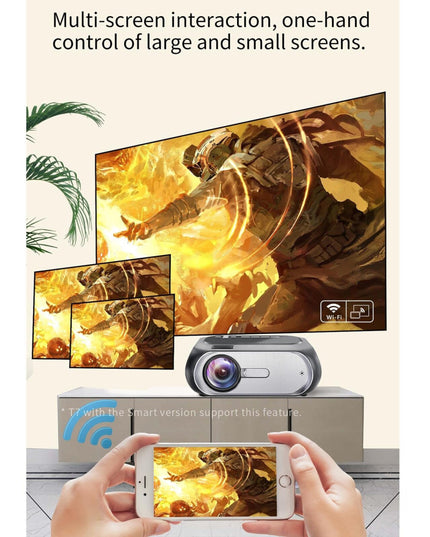 720P Home Theater Projector - 200 Ansi Lumens - Silver Grey-1915196653896339458