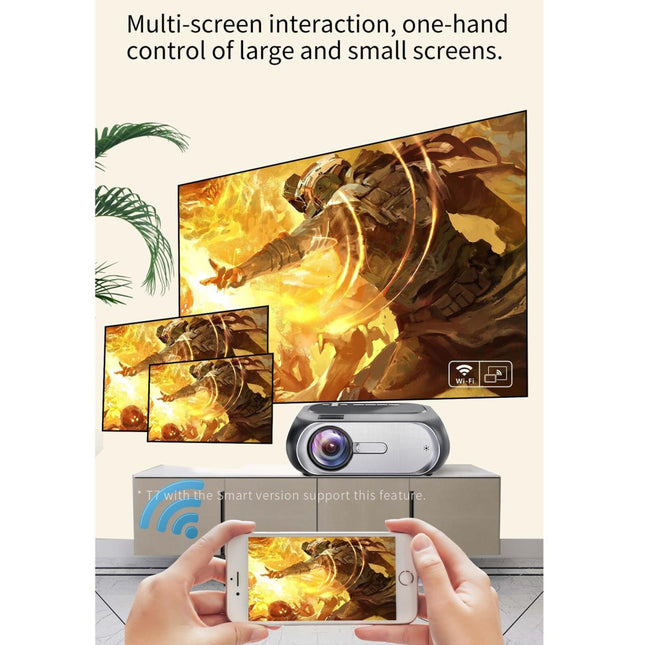 720P Home Theater Projector - 200 Ansi Lumens - Silver Grey-1915196653896339458