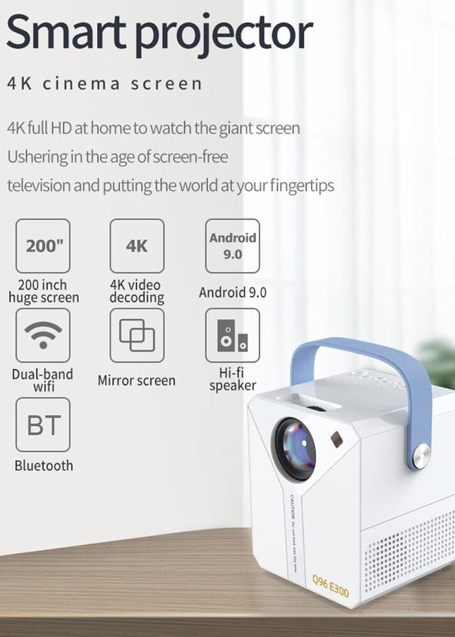 Intelligent Portable 4K Hd Projector - E300-1915196649202913281