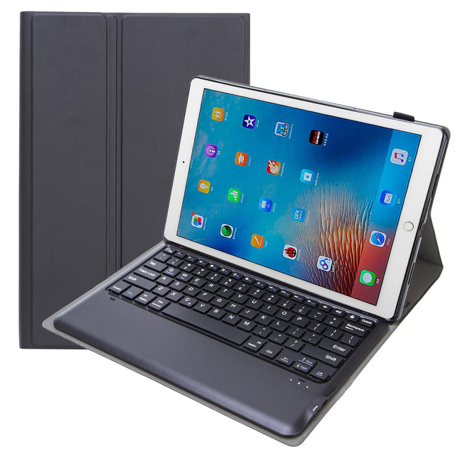 Detachable Bluetooth Keyboard Leather Case For Ipad Pro 12.9 With Tpu Bracket - Black-1915197140410437632