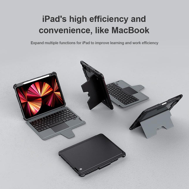 Bluetooth Touch Keyboard Smart Tablet Case For Ipad Air 10.9 / 4 / 5 / Pro 11 2020-2022 In Black-1915196835400650757