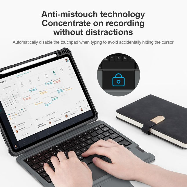Bluetooth Touch Keyboard Smart Tablet Case For Ipad Air 10.9 / 4 / 5 / Pro 11 2020-2022 In Black-1915196835400650761