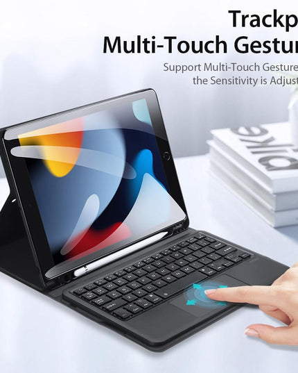 Smart Leather Case With Touchpad For Ipad 10.2 - Black-1915196880120320005