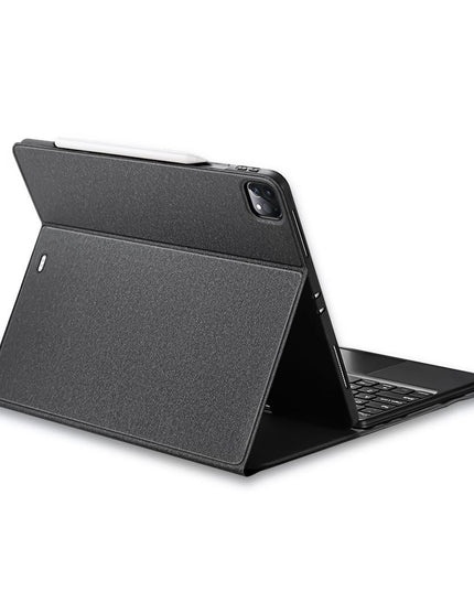 12.9 Ipad Pro Leather Case With Bluetooth Keyboard & Touchpad - Black-1915196648724762625