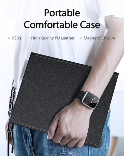 12.9 Ipad Pro Leather Case With Bluetooth Keyboard & Touchpad - Black-1915196648724762626