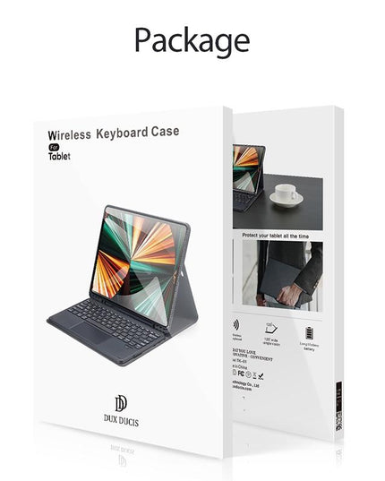 12.9 Ipad Pro Leather Case With Bluetooth Keyboard & Touchpad - Black-1915196648724762630