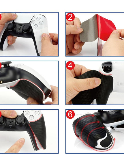 Anti-Slip Protective Sticker For Sony Ps5 Game Handle - Black-1915196647575523334