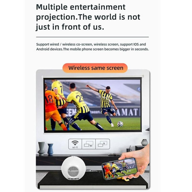 Wireless Smart Projector - 100 Ansi Lumens - 1280X720P - Same Screen-1915197799511756804