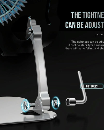 Silver Foldable Laptop Bracket With Fan - Space-Saving Design-1915197147242958854