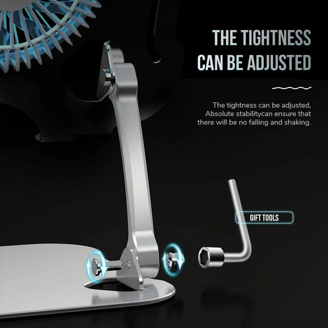 Silver Foldable Laptop Bracket With Fan - Space-Saving Design-1915197147242958854