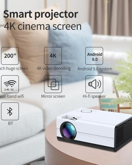 Mini Lcd Digital Projector - 2200 Lumens - Android - White / Black - 800X480-1915196657541189633