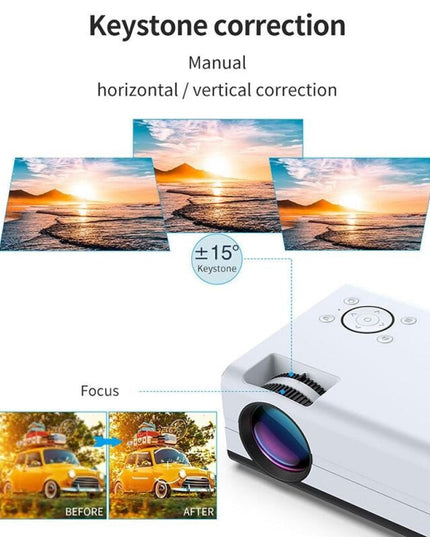 Mini Lcd Digital Projector - 2200 Lumens - Android - White / Black - 800X480-1915196657541189634
