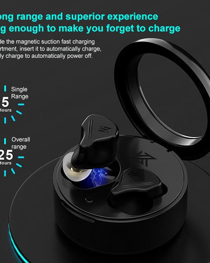Obsidian Black Kz-Vxs Ten-Unit Coil Iron Bluetooth Earphones For Sports-1915196952245571591