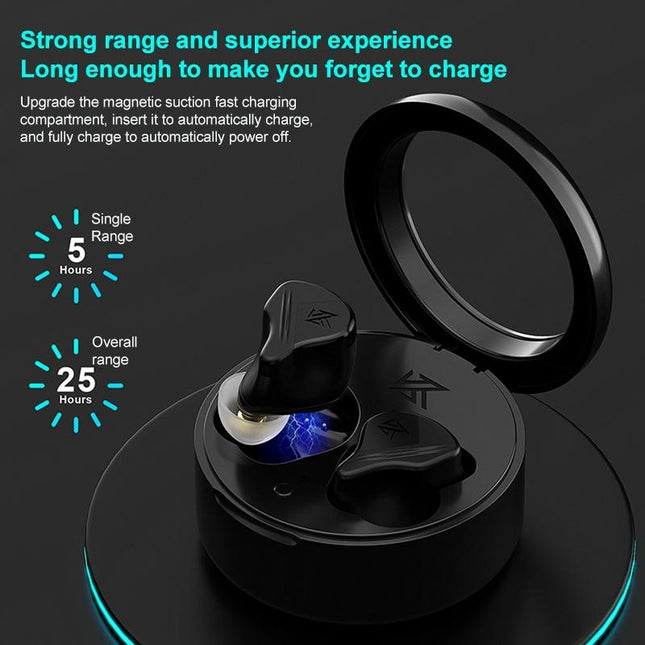 Obsidian Black Kz-Vxs Ten-Unit Coil Iron Bluetooth Earphones For Sports-1915196952245571591