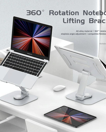 Silver Laptop Lifting Bracket - 360 Degree Rotation-1915196898550091777