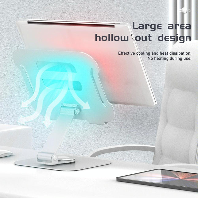 Silver Laptop Lifting Bracket - 360 Degree Rotation-1915196898550091782