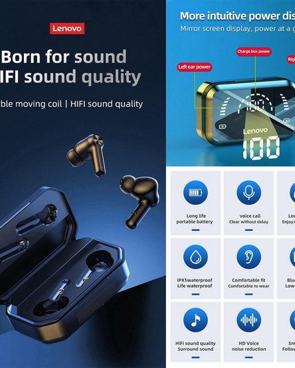 Pro Tws Wireless Bluetooth Earphones With Led Display - Black-1915196956444069889
