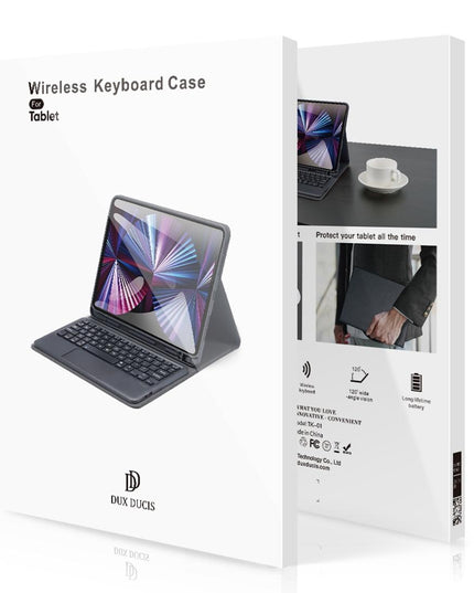 2022 Bluetooth Keyboard Leather Case For Ipad 10.9 With Touchpad & Smart Sleep - Black-1915196877129781254