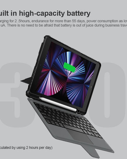 6-Row Keyboard Case For Ipad 10.2 2019 / 2020 / 2021 With Bumper Combo-1915198261623394307