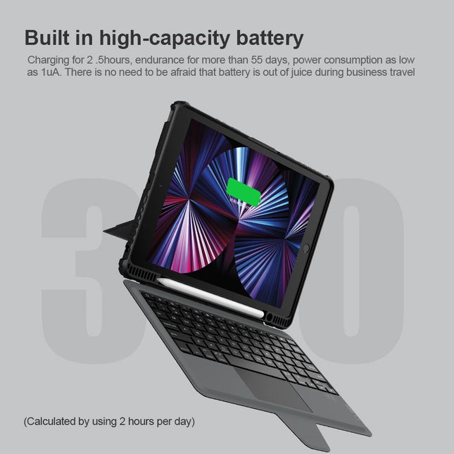 6-Row Keyboard Case For Ipad 10.2 2019 / 2020 / 2021 With Bumper Combo-1915198261623394307