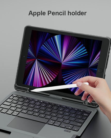 6-Row Keyboard Case For Ipad 10.2 2019 / 2020 / 2021 With Bumper Combo-1915198261623394308