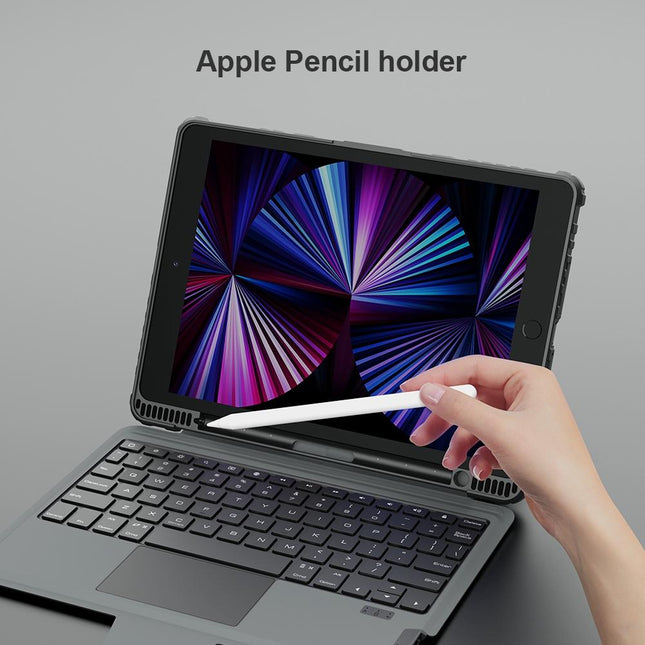 6-Row Keyboard Case For Ipad 10.2 2019 / 2020 / 2021 With Bumper Combo-1915198261623394308