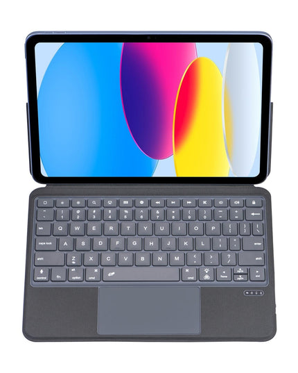 10.9 Ipad 10Th Gen 2022 Bluetooth Keyboard Case - Black Leather With Backlight-1915197122005831681