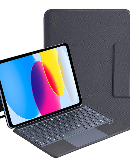 10.9 Ipad 10Th Gen 2022 Bluetooth Keyboard Case - Black Leather With Backlight-1915197122005831686