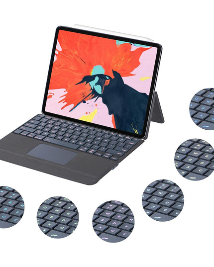Backlit Bluetooth Keyboard Leather Case For Ipad Pro 12.9 - Black-1915196816069103618