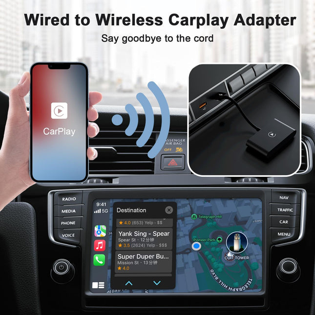 Wireless Carplay Adapter For Iphone - Usb & Usb-C-1915196969580630019